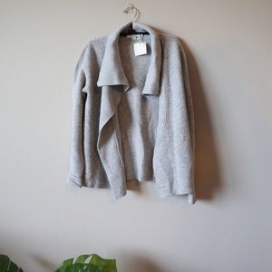 Gray knit cardigan top